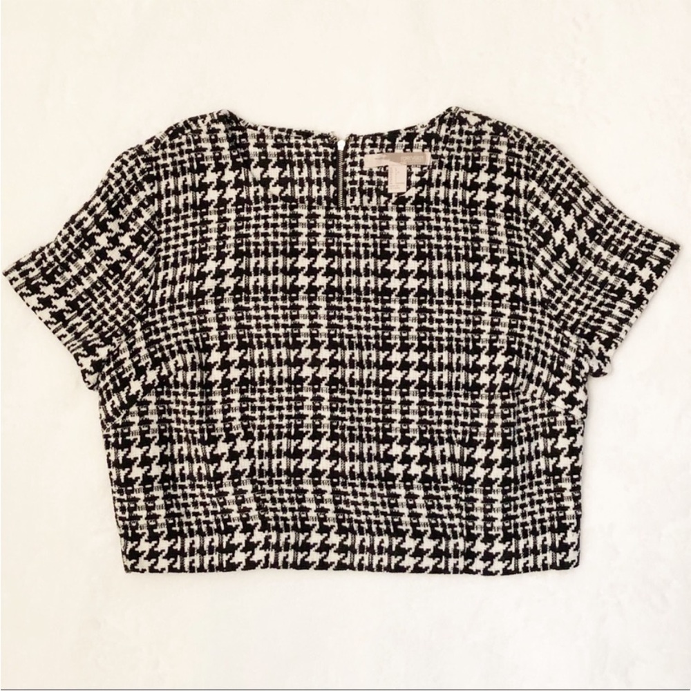 Forever 21 Cropped houndstooth top